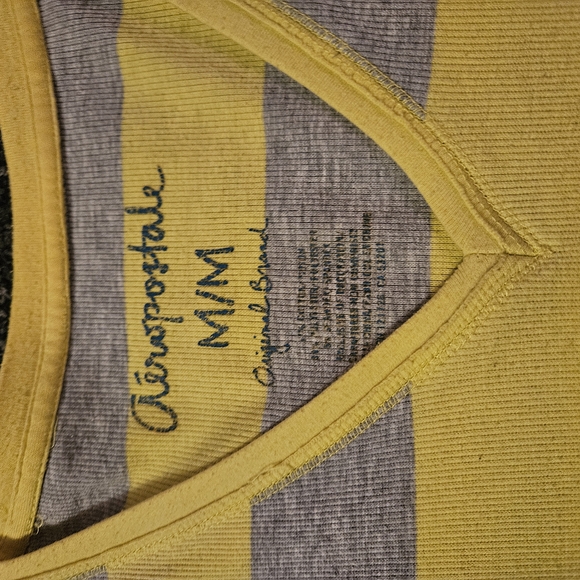 Aeropostale Yellow and Gray Striped Sweater - Picture 2 of 2